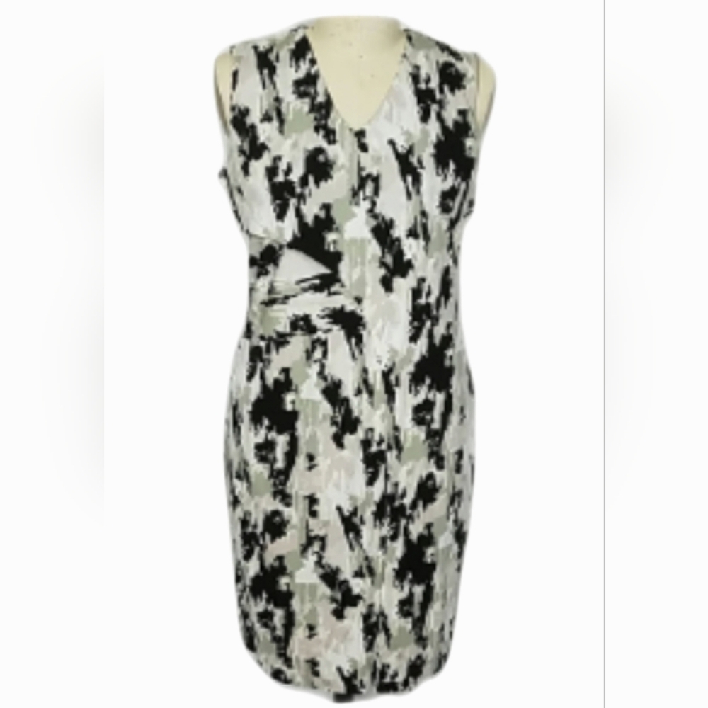 Hugo Boss Abstract Asymmetric Endrisa Faux Wrap Dress Size XL